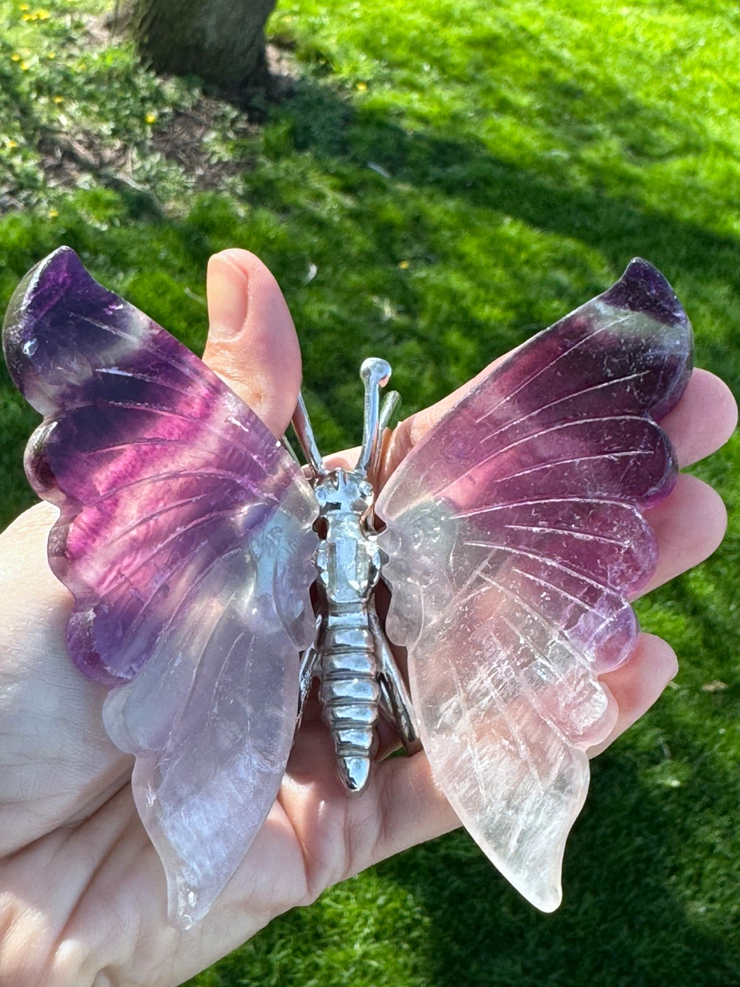Purple Fluorite Butterfly Figurine - photo 3