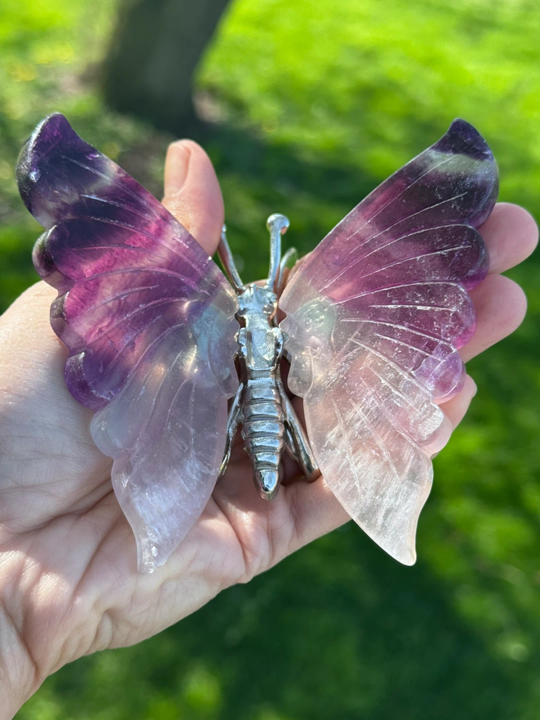Purple Fluorite Butterfly Figurine - photo 2