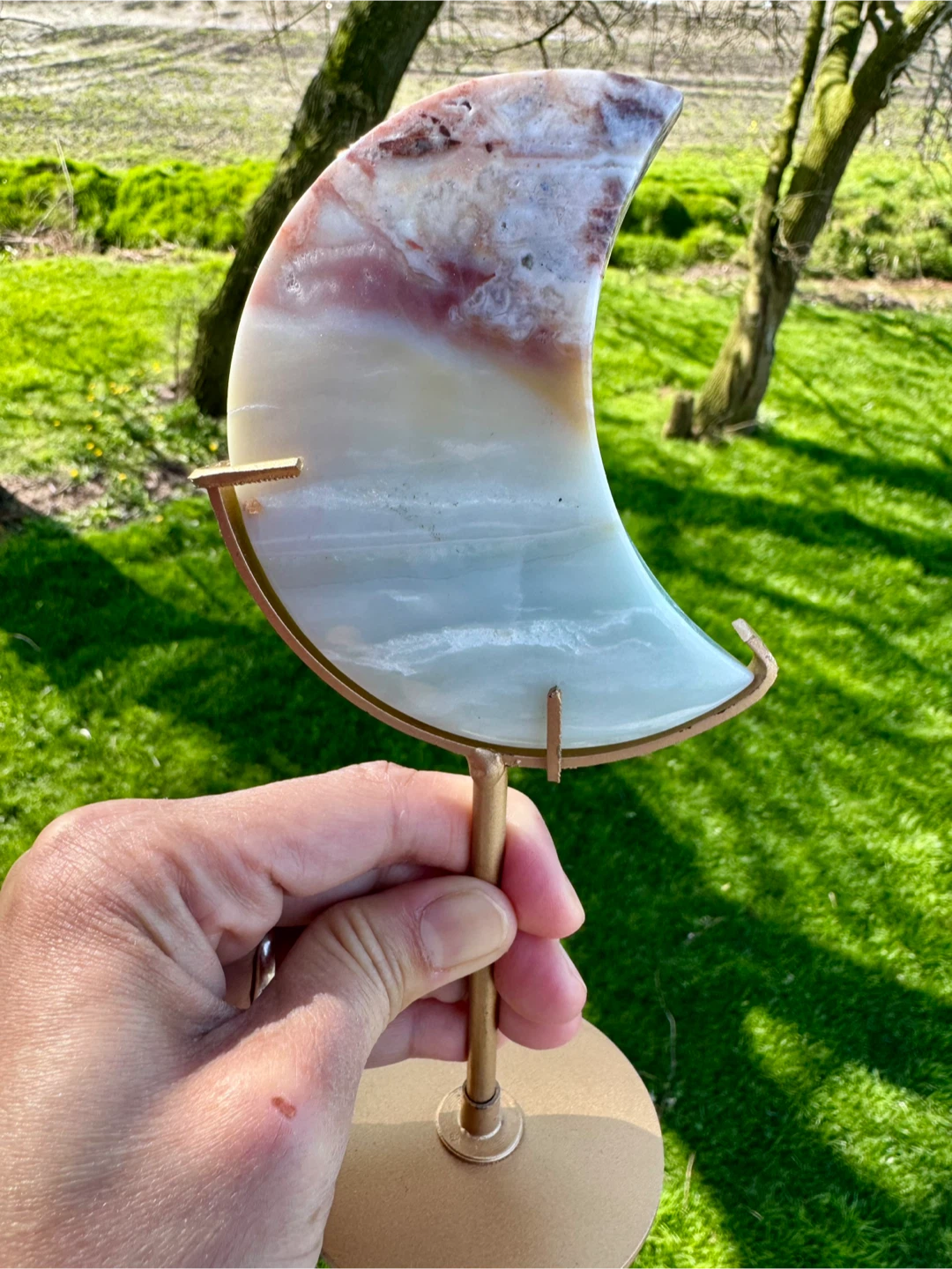 Carribean Calcite Moon Display Piece