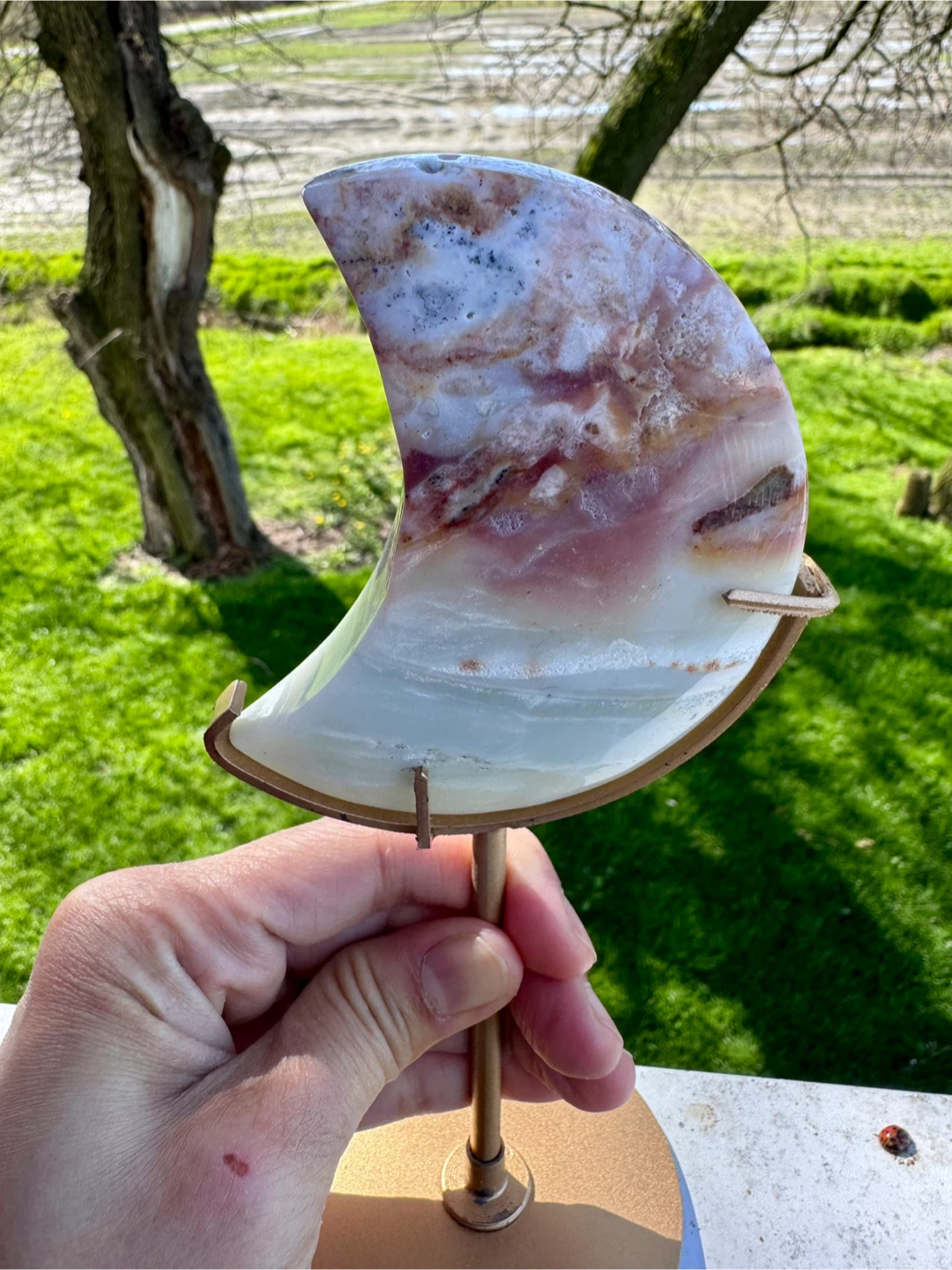 Carribean Calcite Moon Display Piece - photo 3