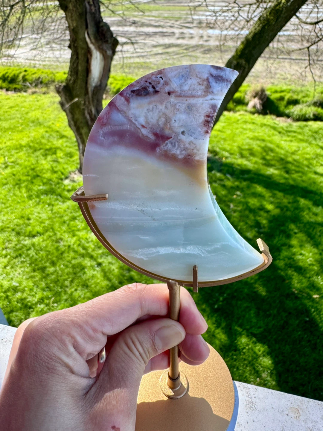 Carribean Calcite Moon Display Piece - photo 2