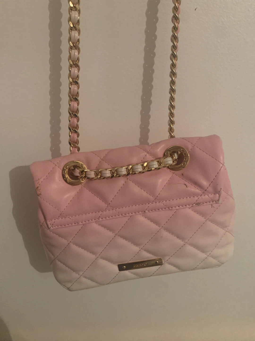 ALDO Quilted Pink and White Shoulder Bag - photo 3