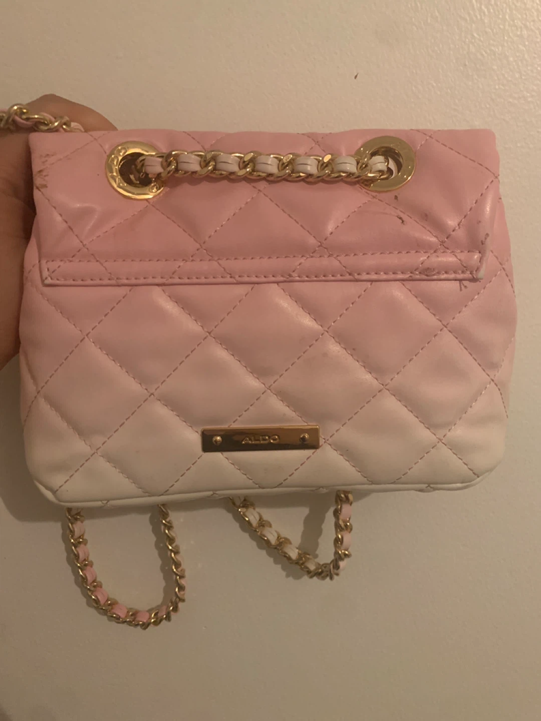 ALDO Quilted Pink and White Shoulder Bag - photo 2