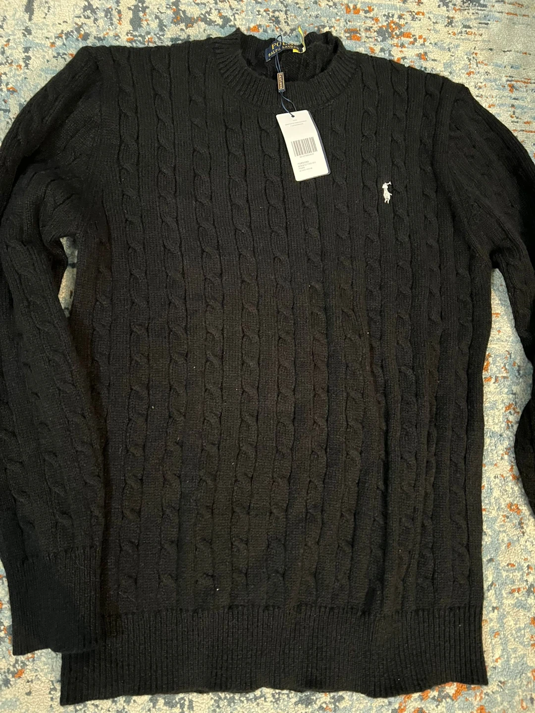 Polo Ralph Lauren Black Cable Knit Sweater
