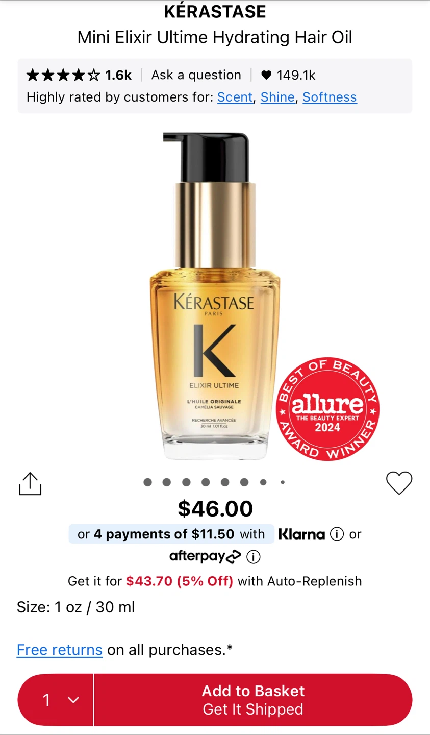Kérastase Elixir Ultime Original Hair Oil - photo 2