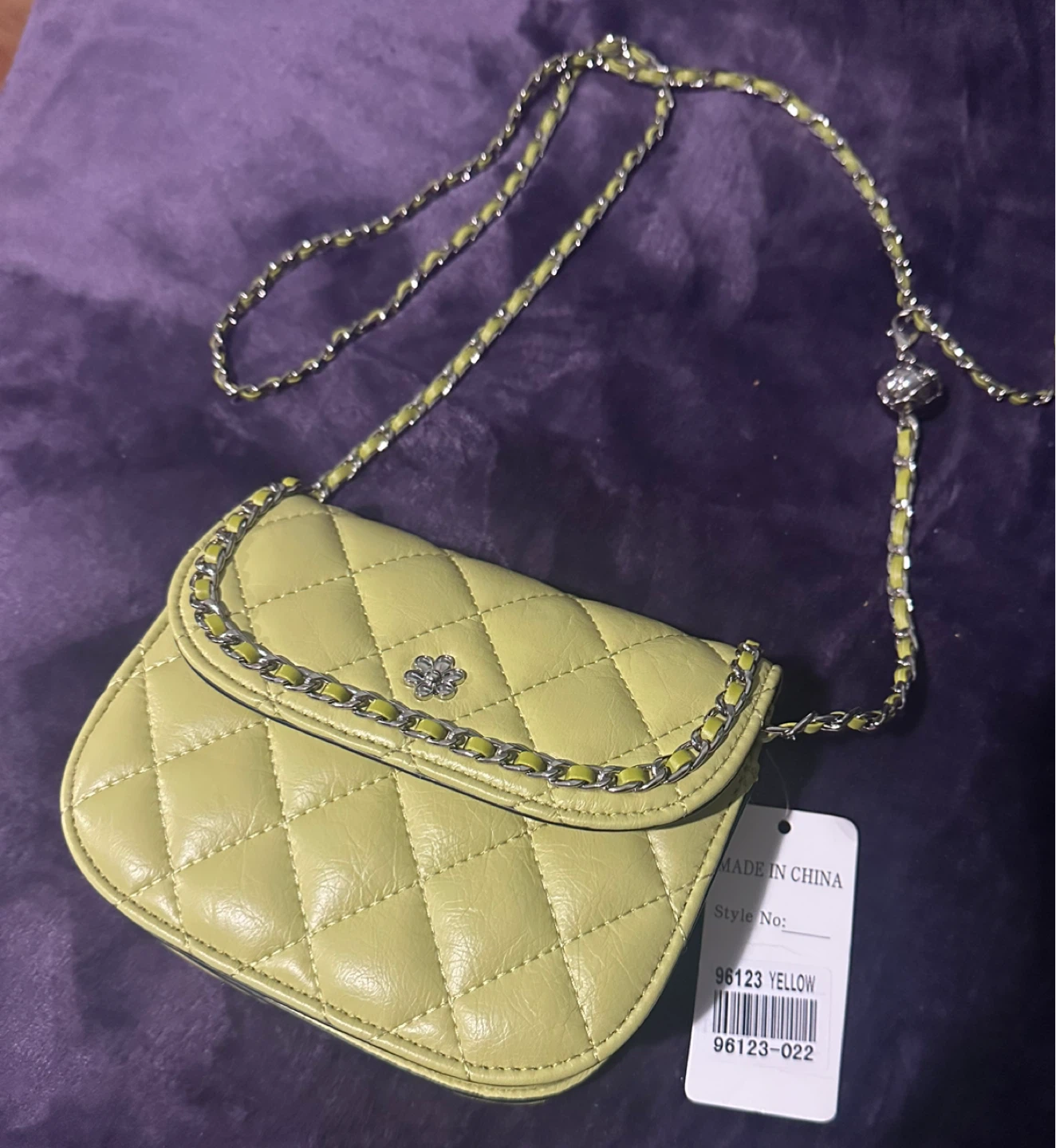 Quilted Chain Crossbody Bag - Yellow - photo 3