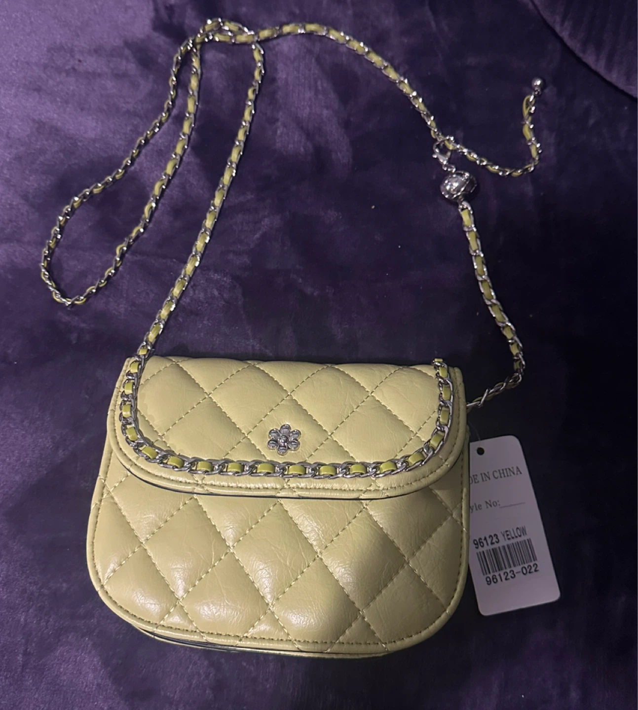 Quilted Chain Crossbody Bag - Yellow - photo 4