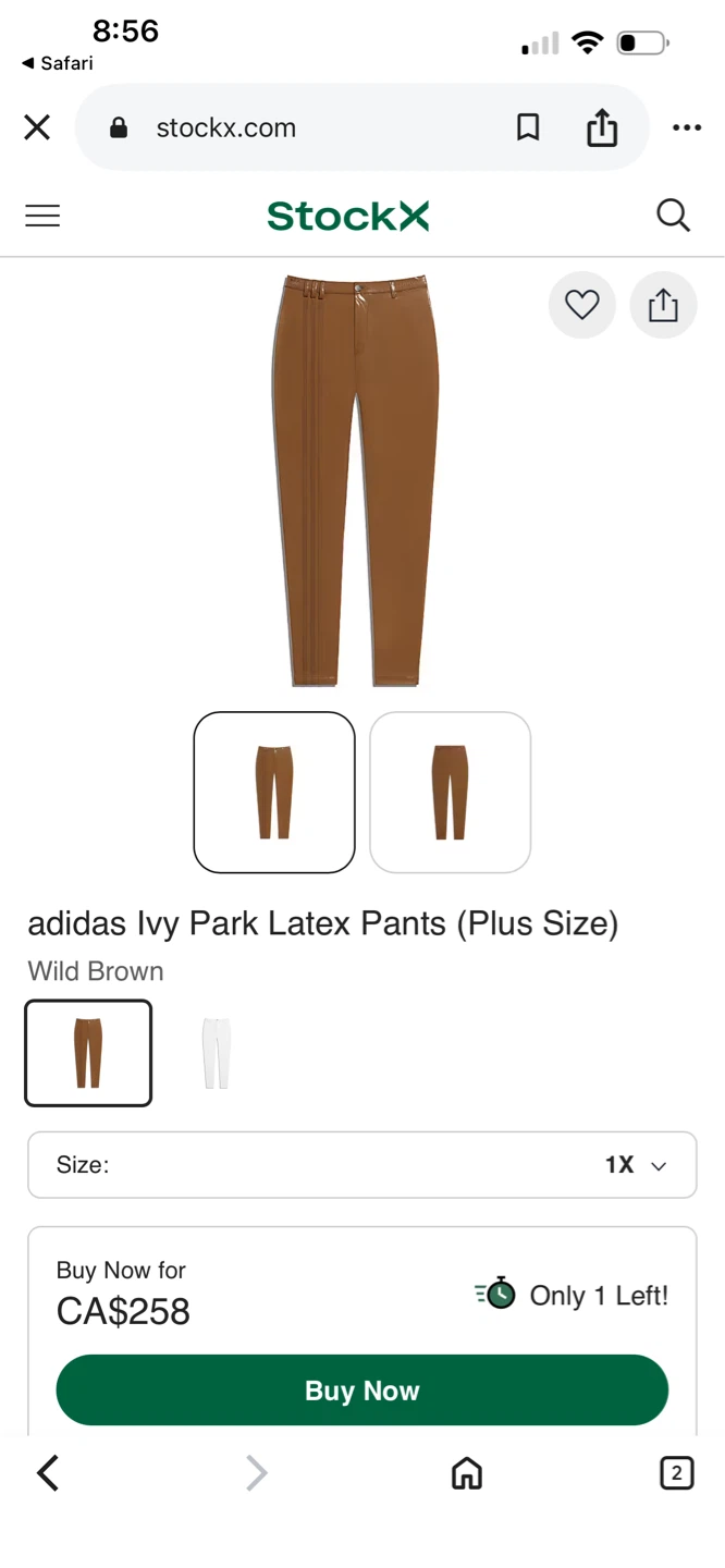 Adidas Ivy Park Latex Pants Wild Brown XS - photo 5