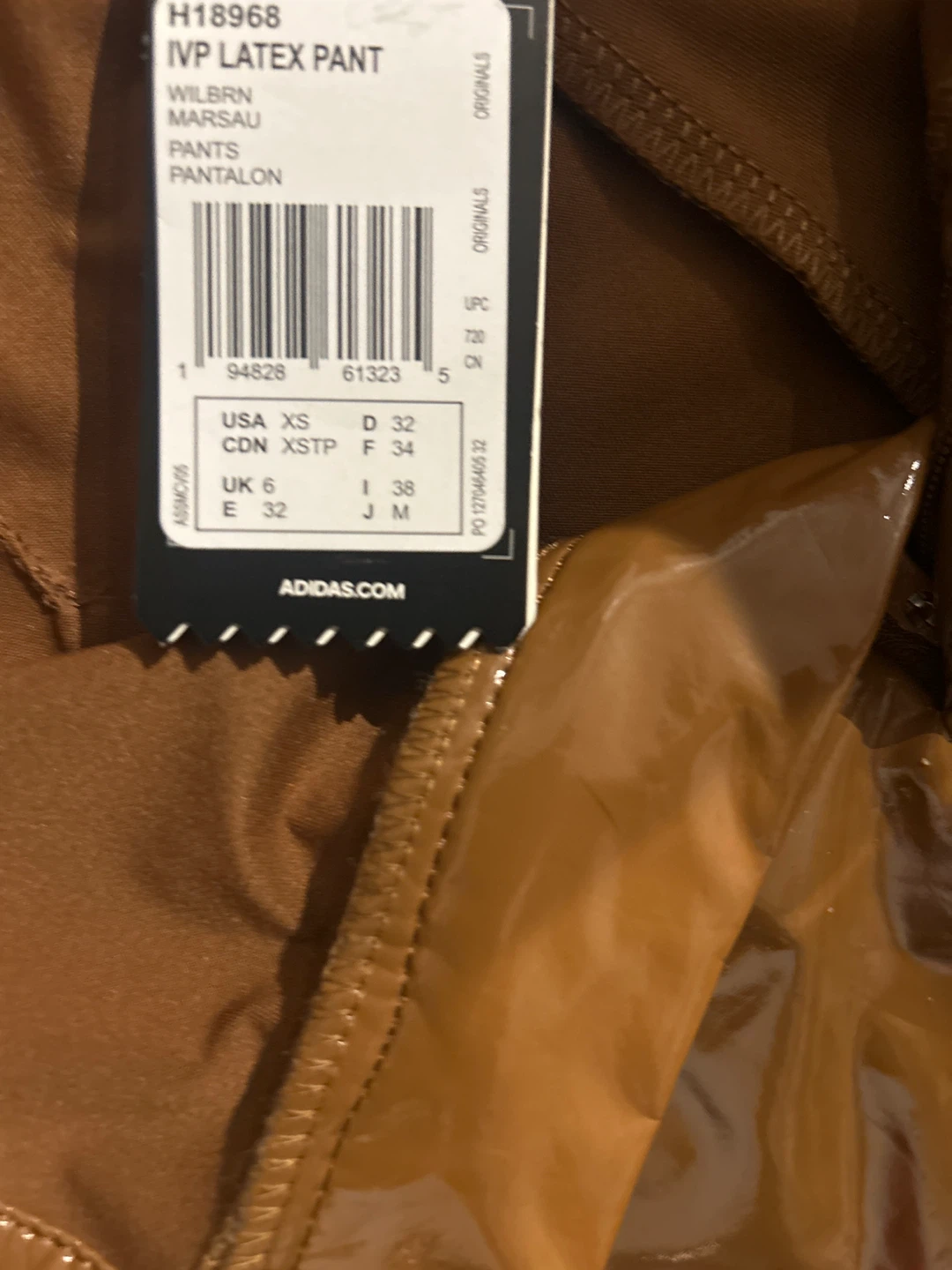 Adidas Ivy Park Latex Pants Wild Brown XS - photo 4