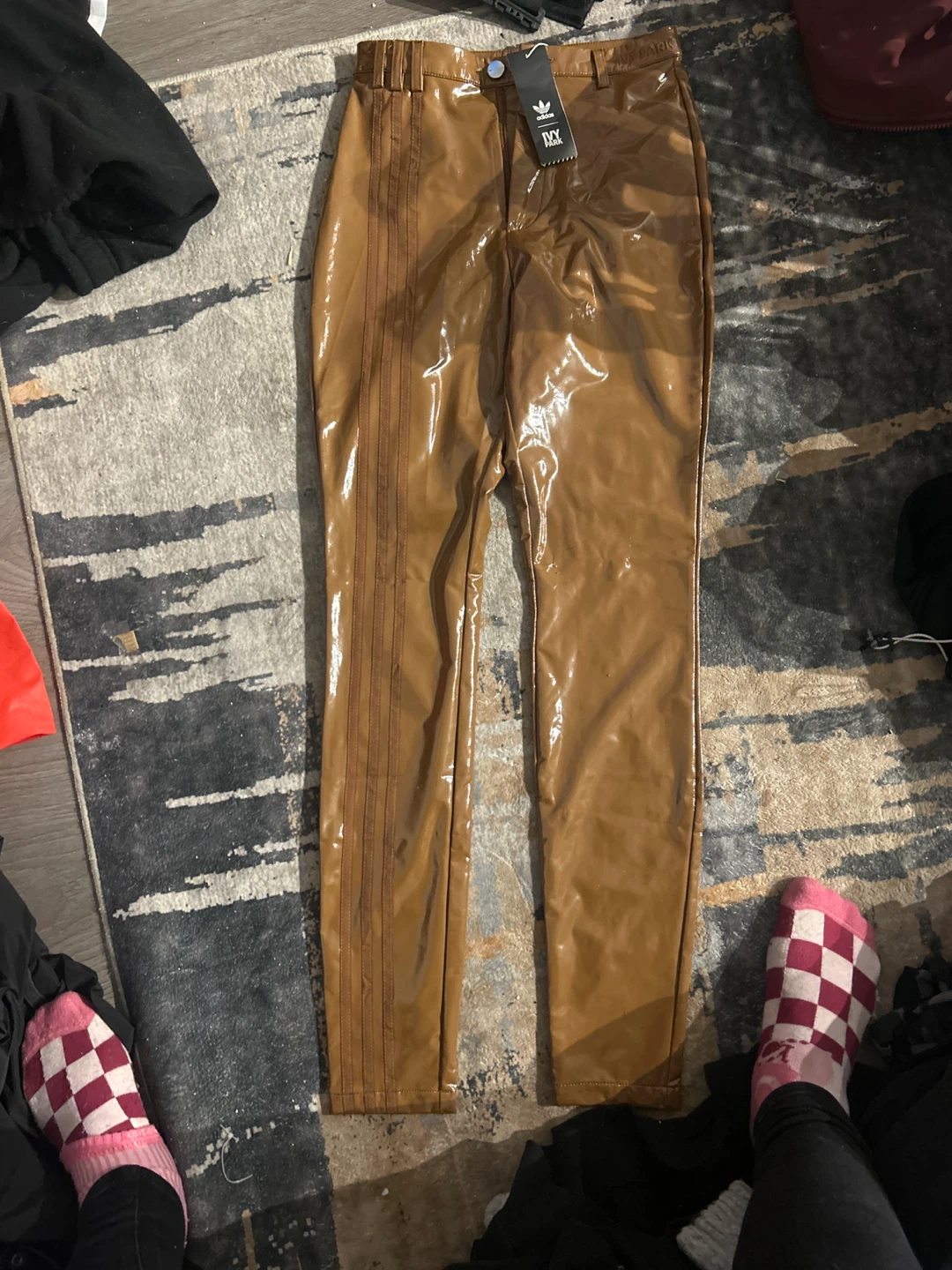 Adidas Ivy Park Latex Pants Wild Brown XS