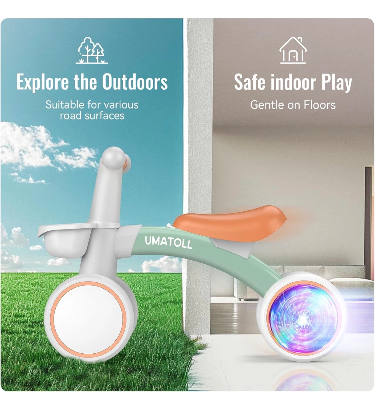 Colorful Lighting Baby Balance Bike Toys - photo 5