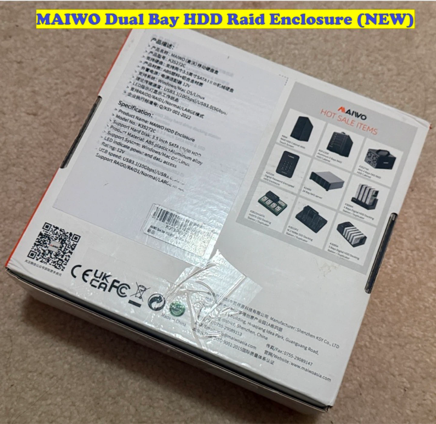 MAIWO Dual Bay HDD Raid Enclosure (NEW)