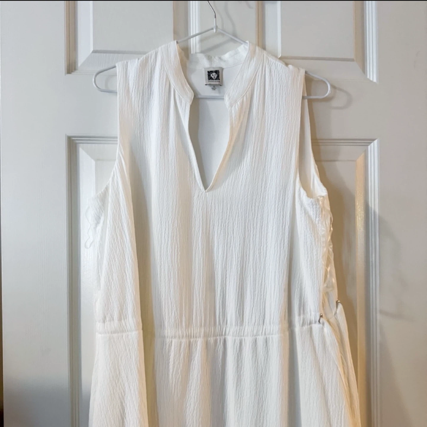 Anne Klein White Sleeveless Midi Dress Size 10