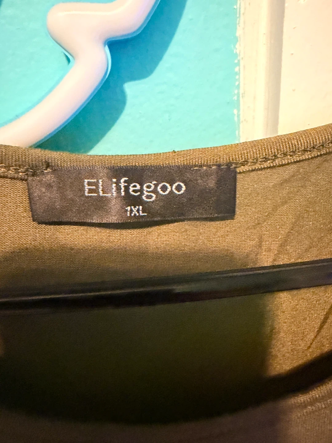 ELifeGoo Women's 1XL Olive Green Maxi Dress with Pockets - photo 2