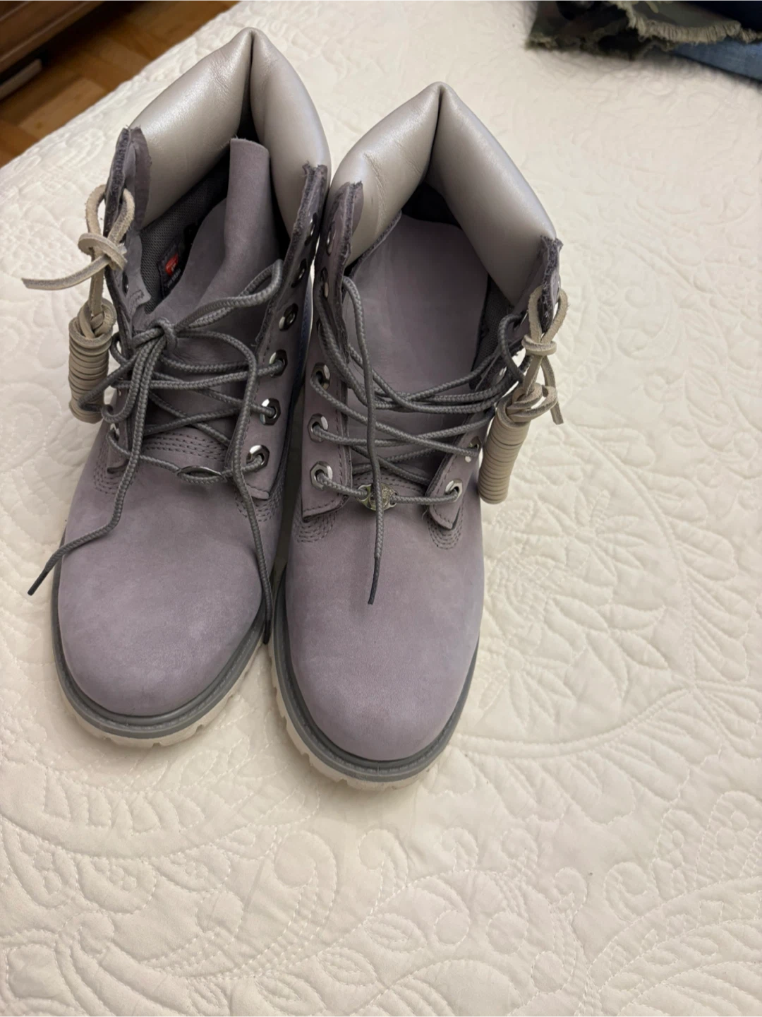 Timberlands Women's Grey Lace-Up Boots