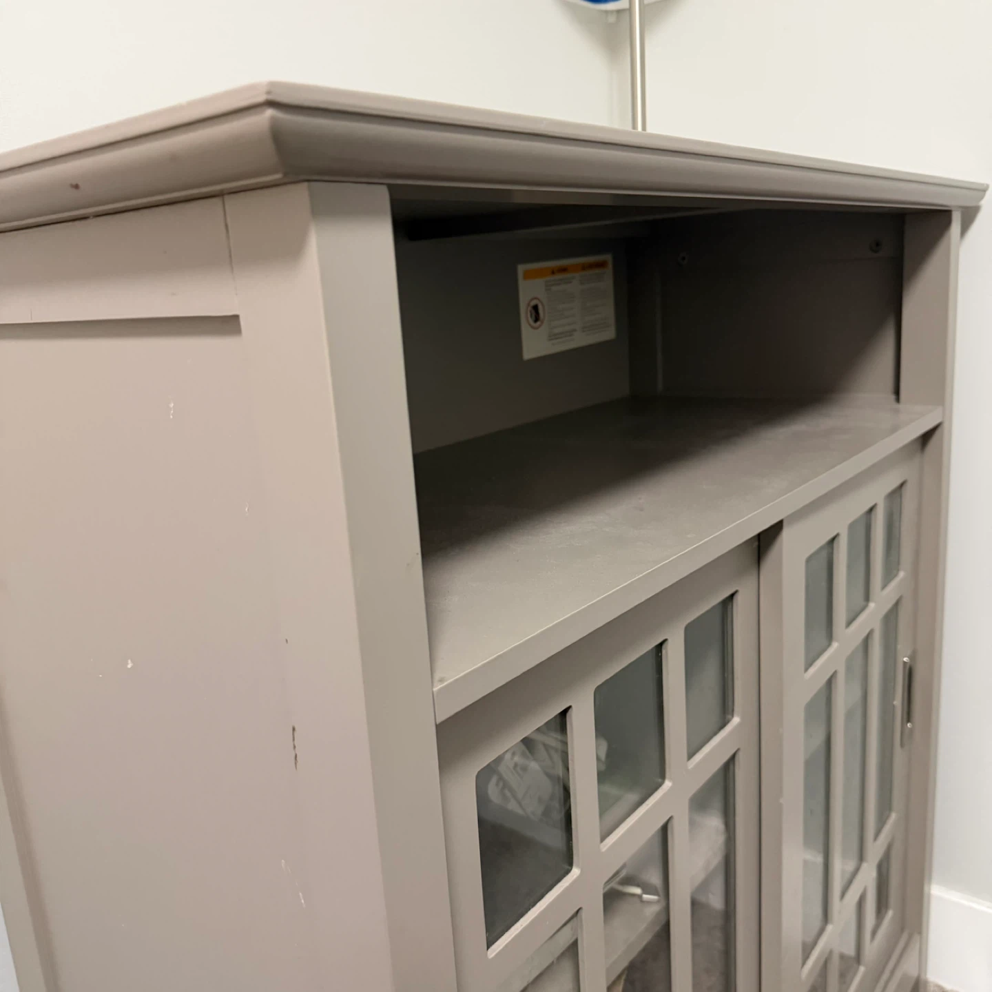 Grey Cabinet with Sliding Glass Doors - photo 4