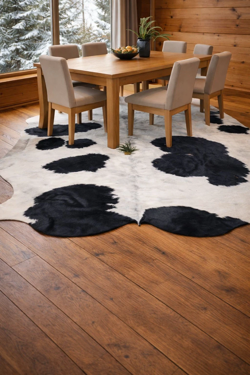 Black and White Cowhide Area Rug 6X7 ft - photo 3