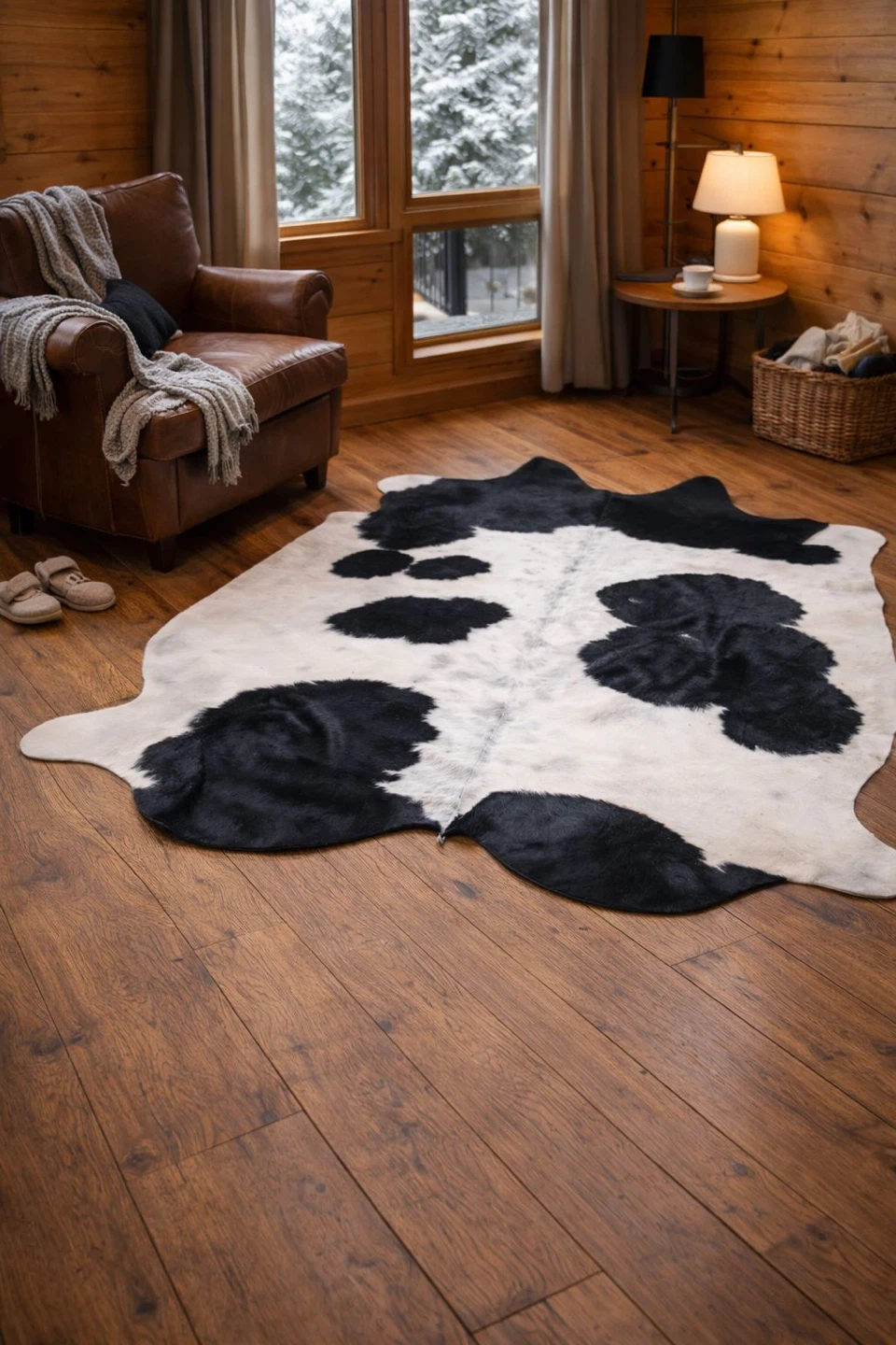 Black and White Cowhide Area Rug 6X7 ft - photo 5