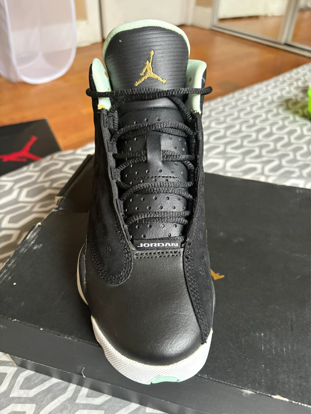Jordan 13 Retro Black Mint Sneakers - photo 3