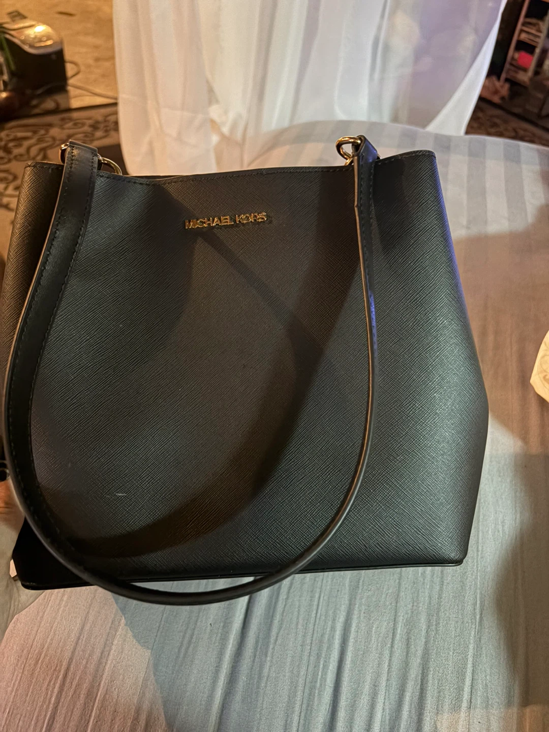 Michael Kors Black Leather Tote Bag