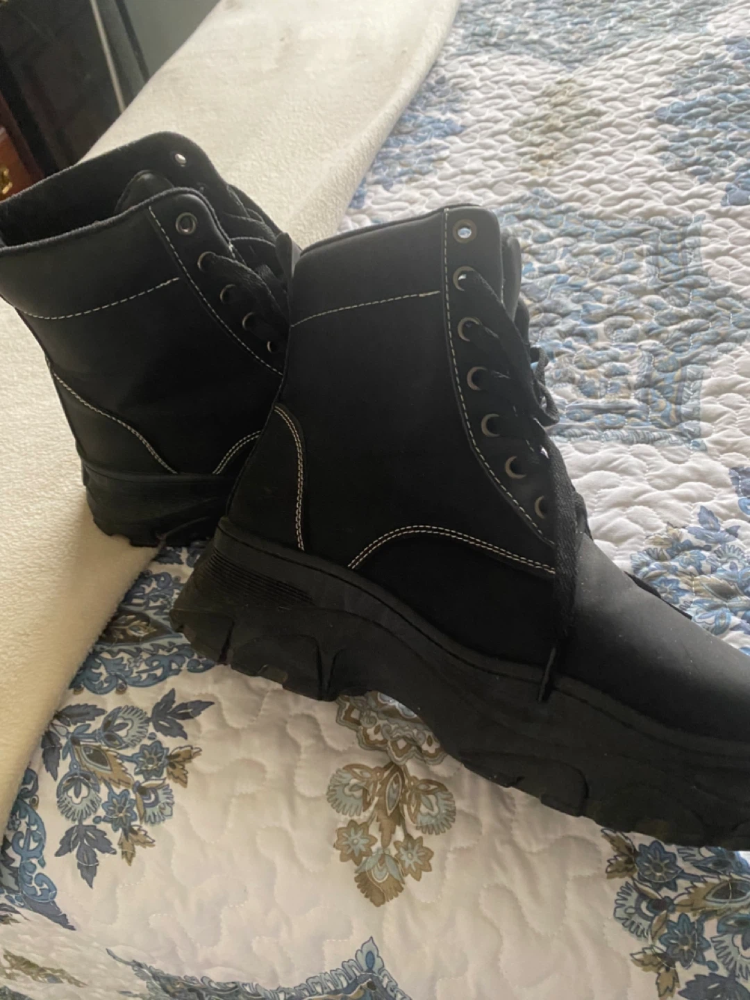 Black Lace-Up Ankle Boots - photo 2