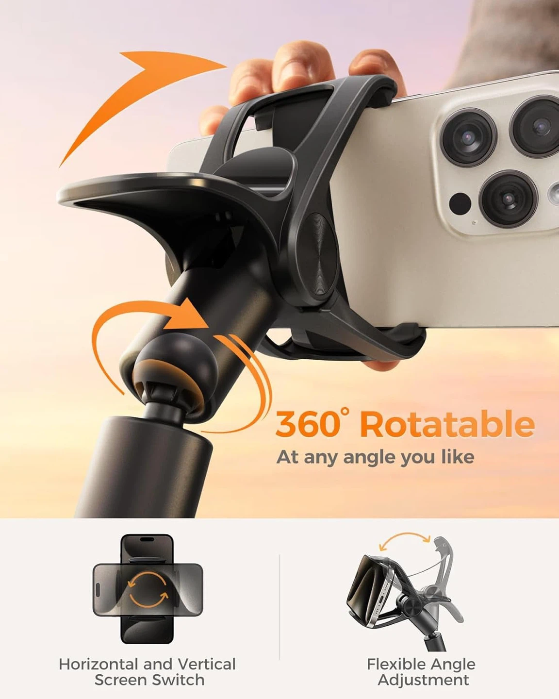 🌱 Black Flexible Gooseneck Phone Holder - photo 4