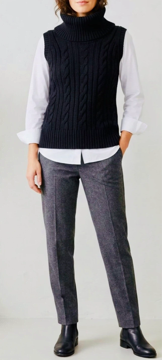 Banana Republic Cable Knit Turtleneck Vest XS/TP - photo 3