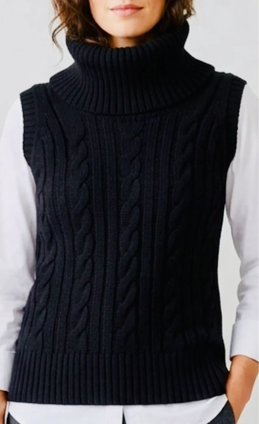 Banana Republic Cable Knit Turtleneck Vest XS/TP - photo 4