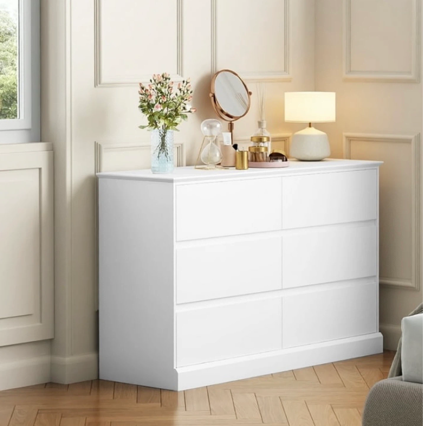 White 6-Drawer Dresser - photo 2