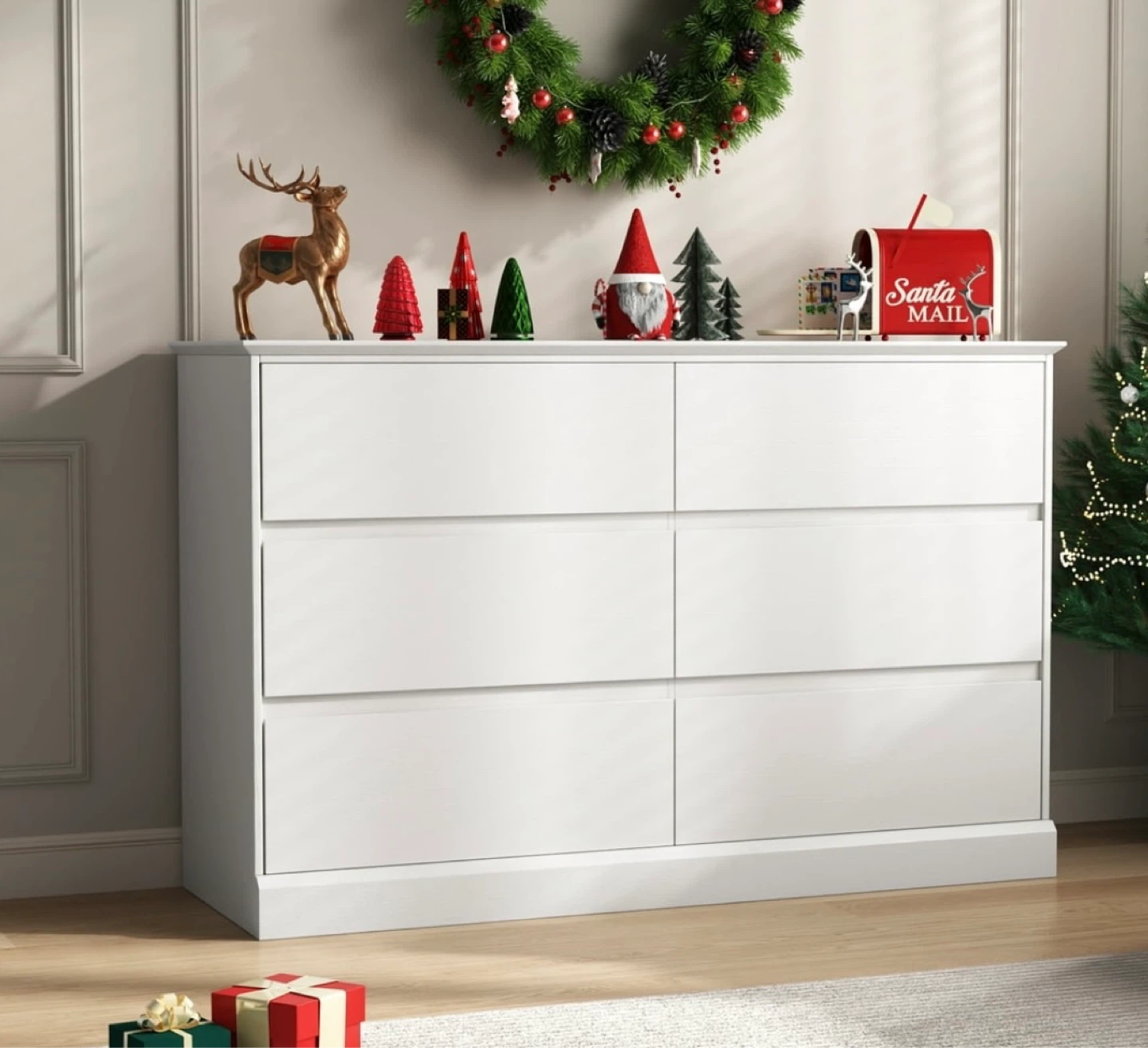White 6-Drawer Dresser