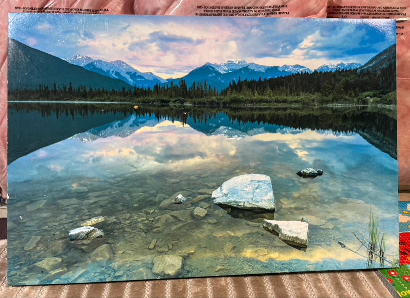 Mountain Lake Landscape Wall Art Canvas