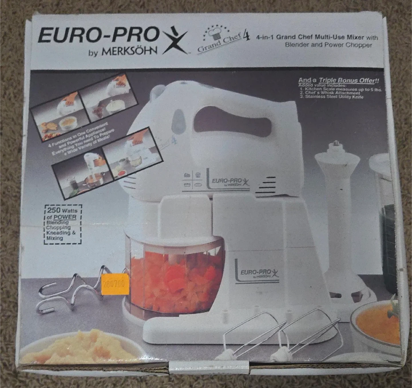🌱 Brand New EURO-PRO X 4-in-1 Grand Chef Multi-Use Mixer - White