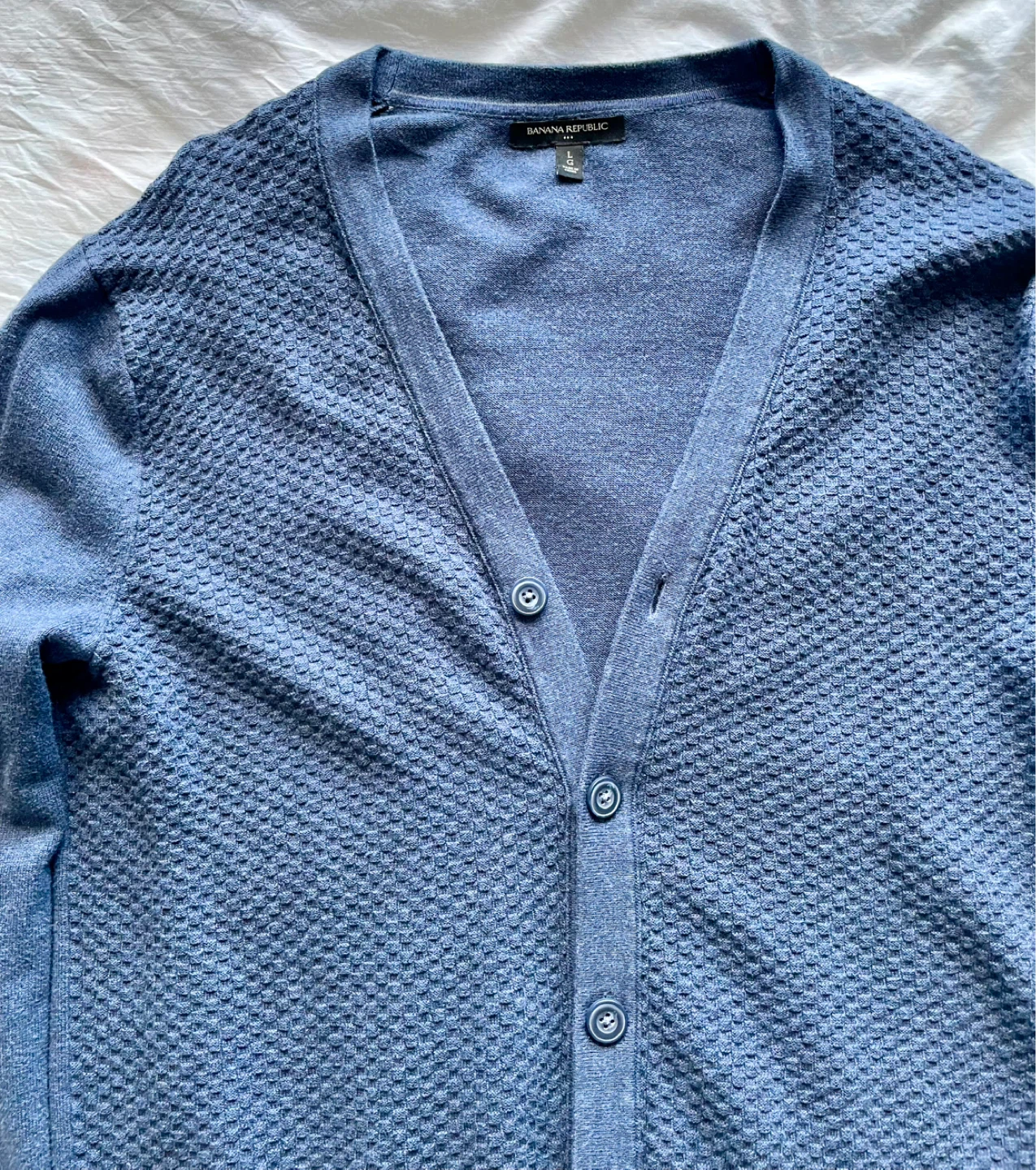 Banana Republic Men's Blue Textured Cardigan Sweater - photo 5