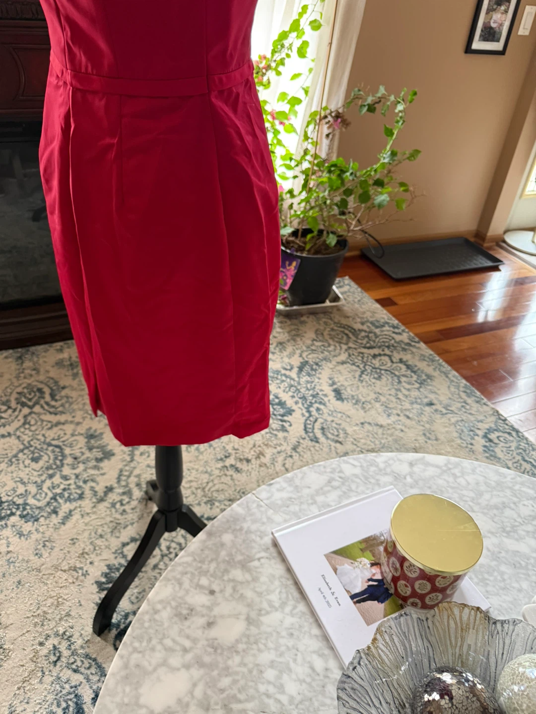 Red Strapless Bow Detail Mini Dress - photo 3