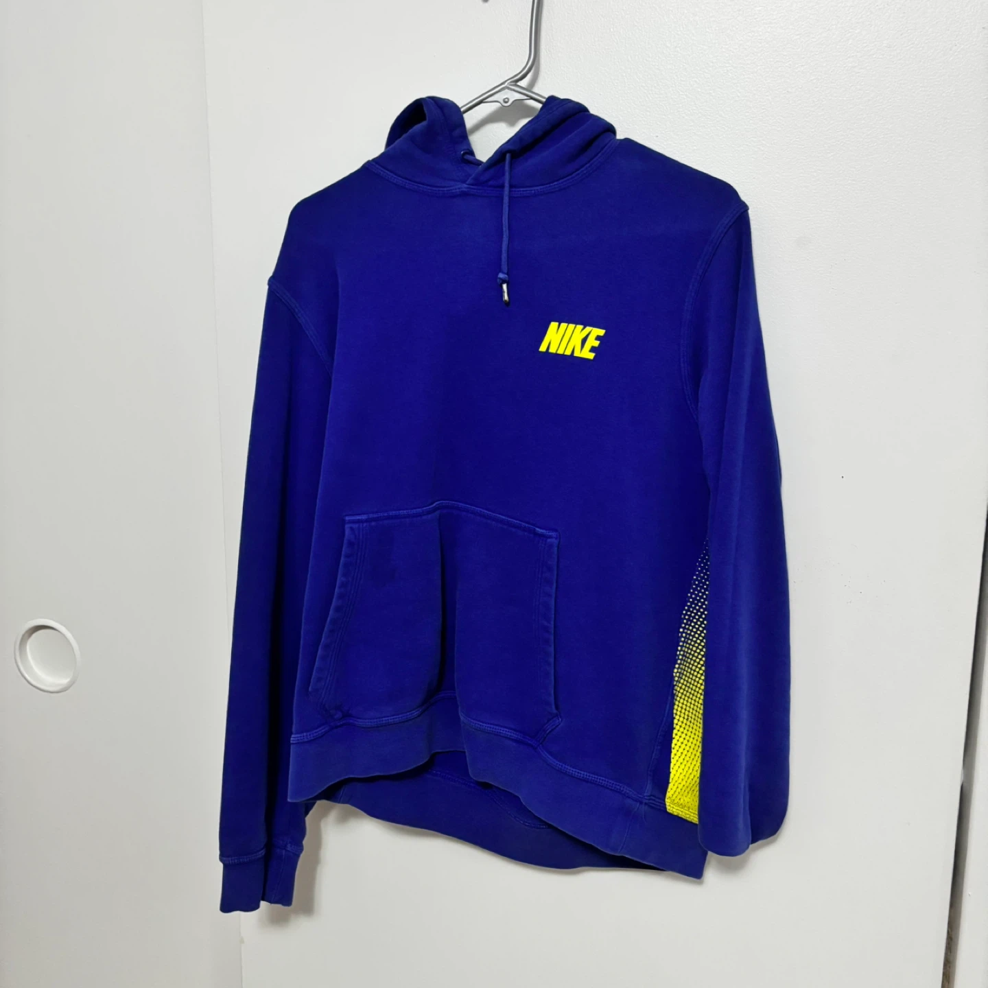 Nike Blue & Yellow Graphic Hoodie Sweatshirt Size M