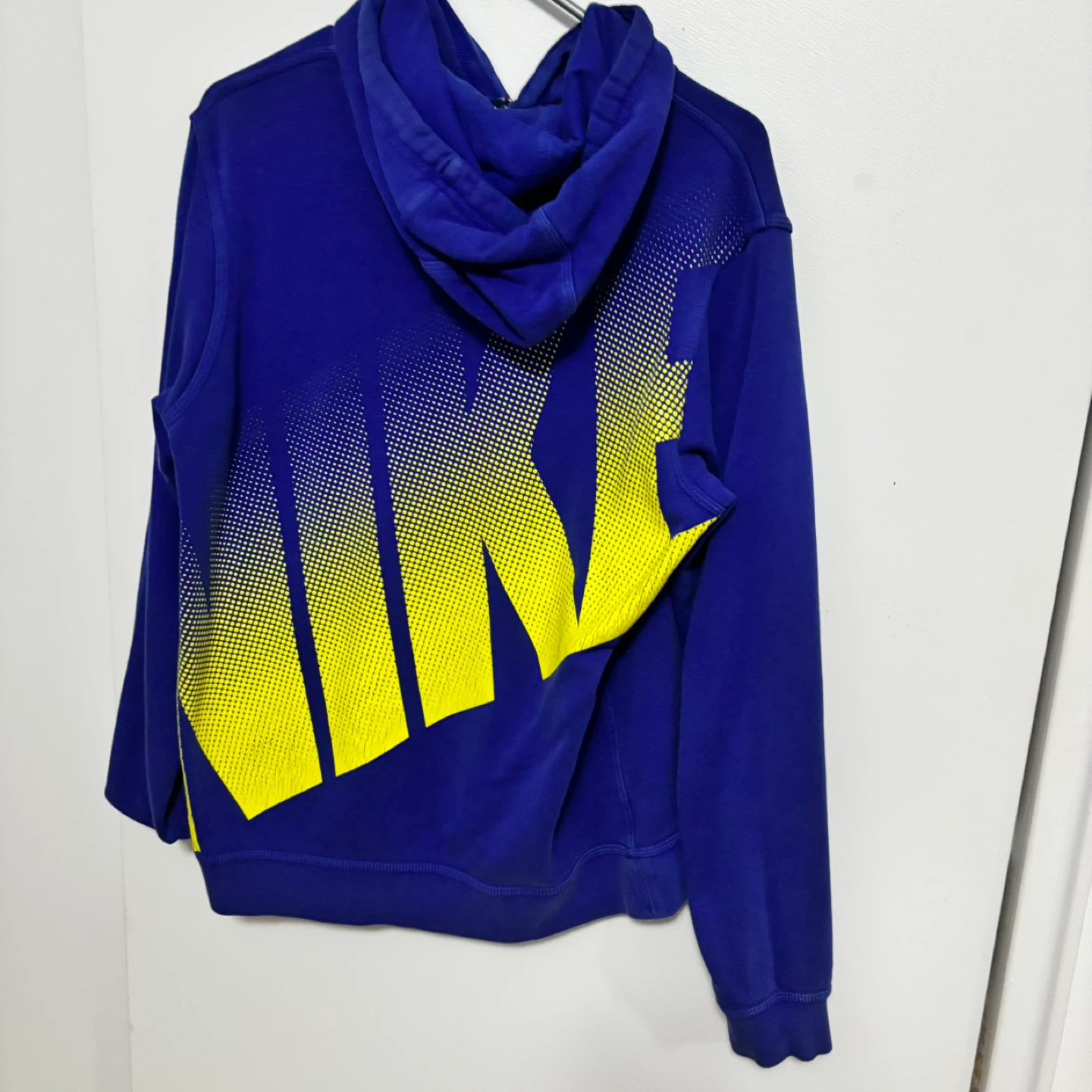 Nike Blue & Yellow Graphic Hoodie Sweatshirt Size M - photo 4