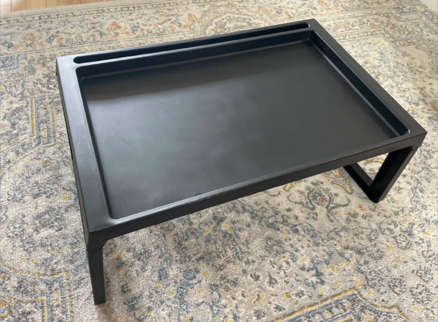 🌱 Black Bed Tray Table with Foldable Legs