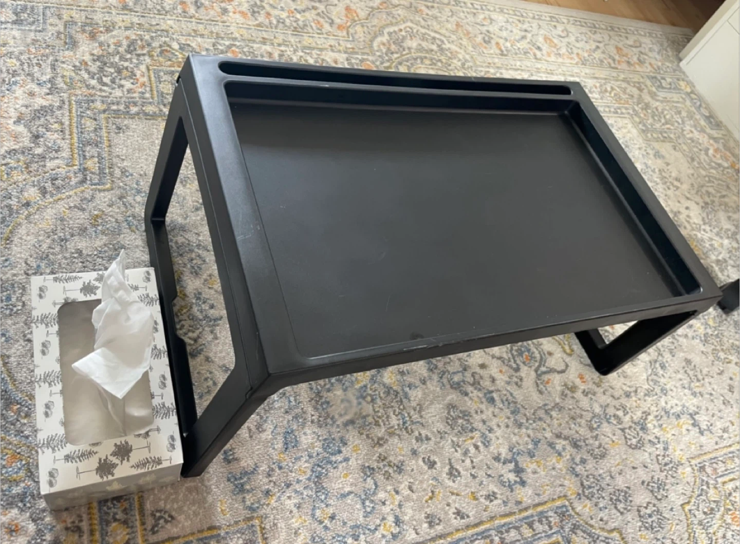 🌱 Black Bed Tray Table with Foldable Legs - photo 2