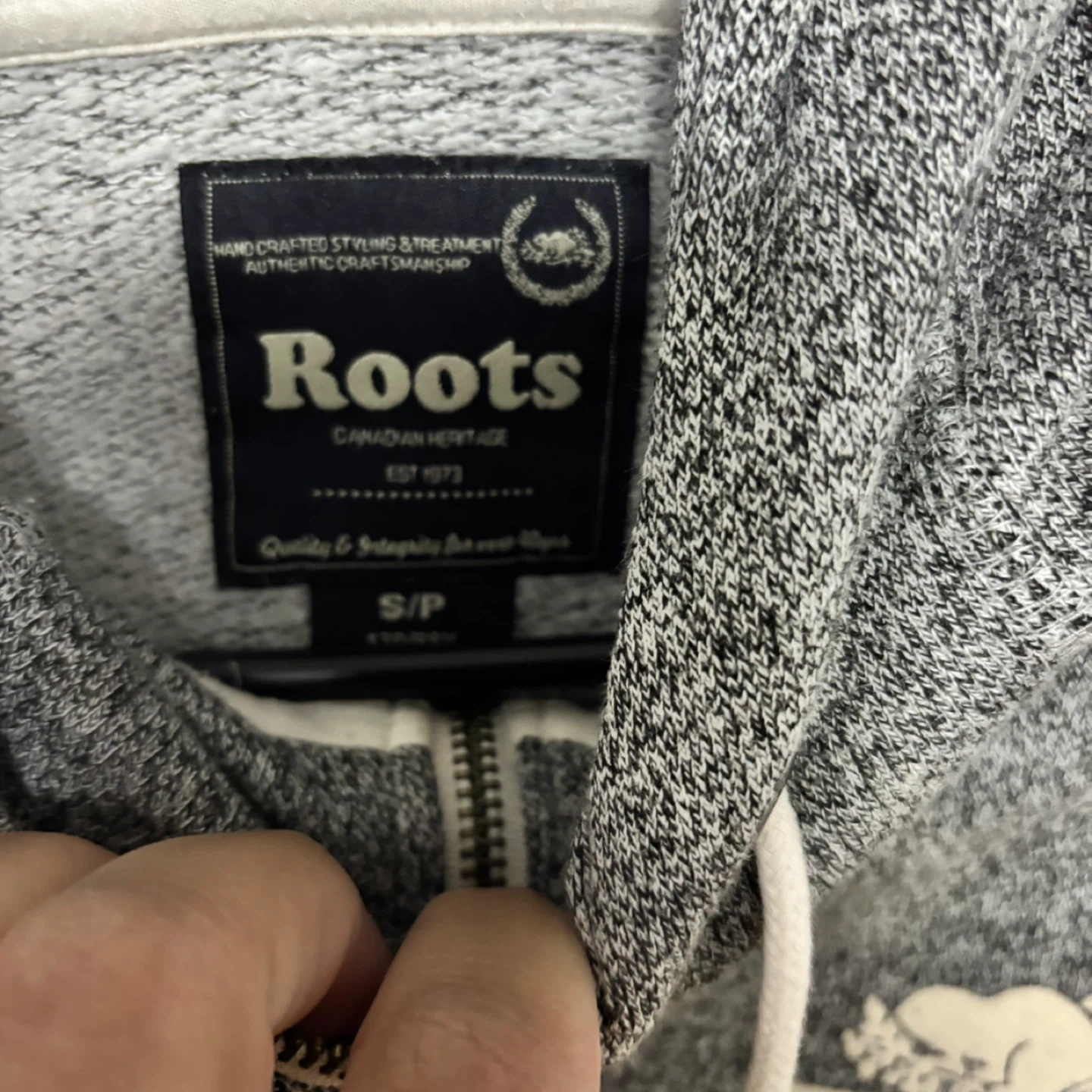 Roots Grey Zip-Up Hoodie Size S/P - photo 3