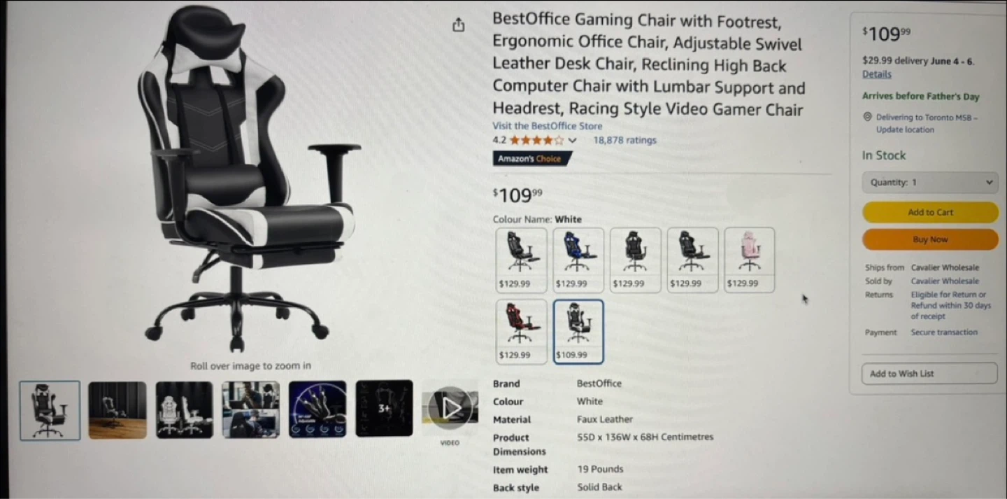 Best Office White Gaming Chair with Footrest - photo 3