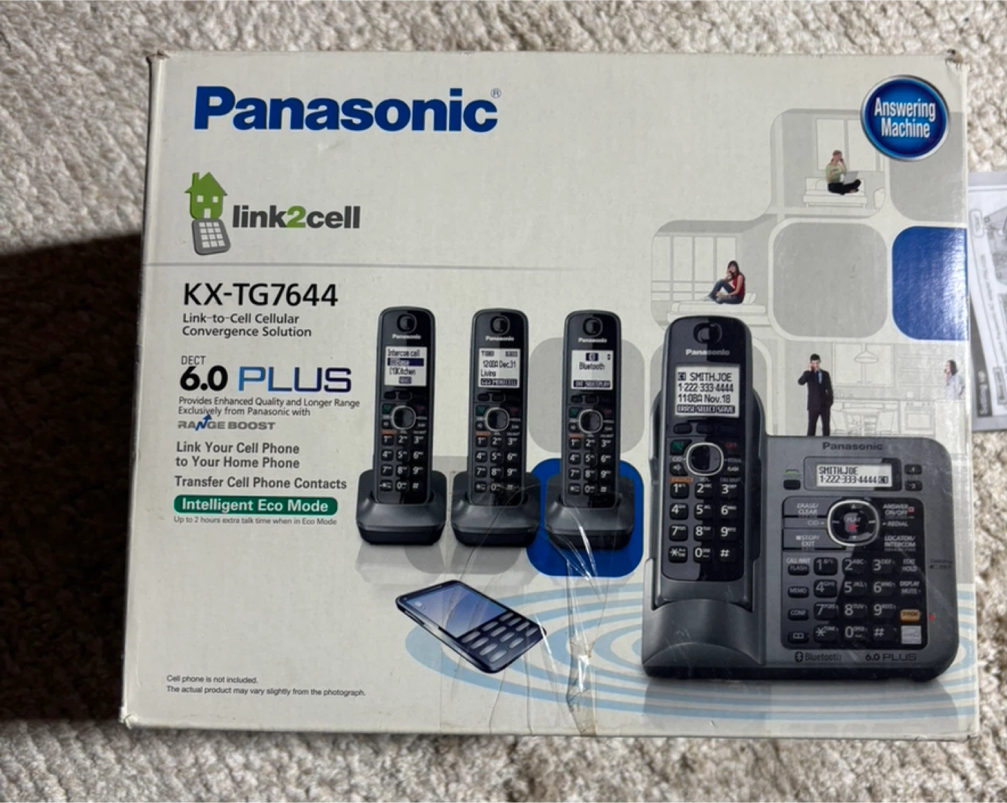 Panasonic DECT 6.0 PLUS Link-to-Cell Cordless Phone System