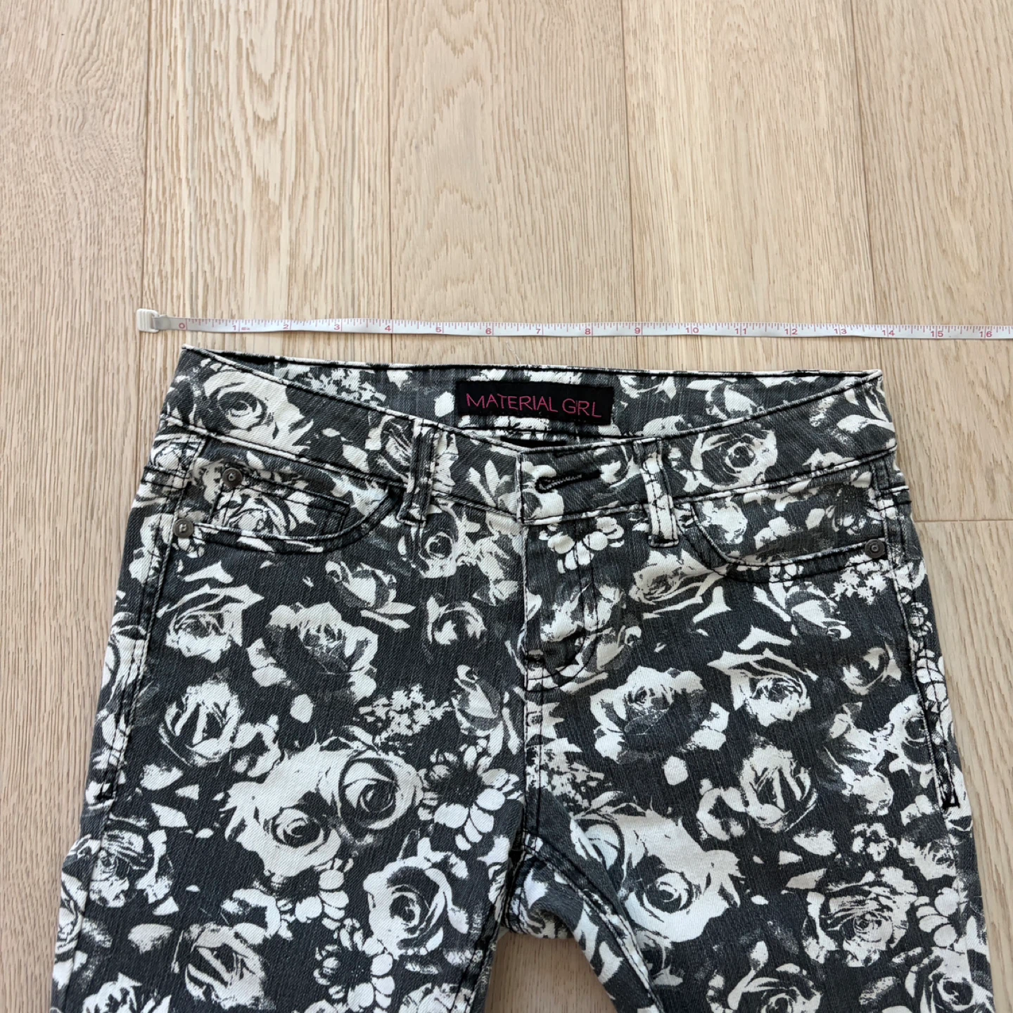 Material Girl Blue/White Floral Jeans - Size 1 - photo 4