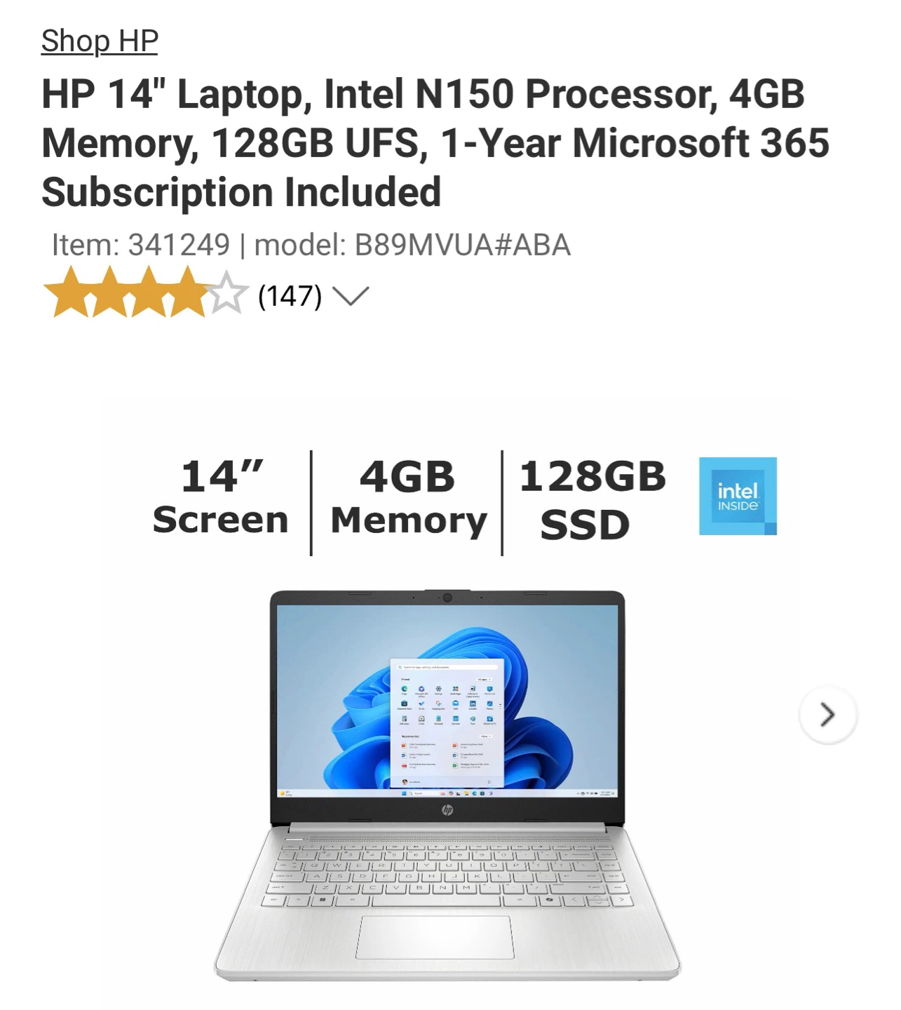 HP 14-inch laptop