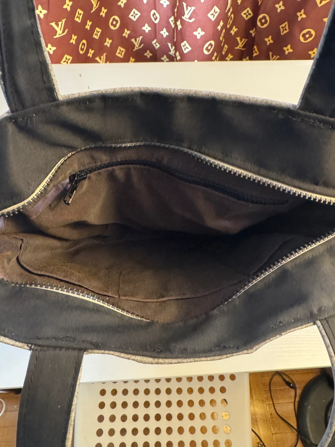 Grey Snake Print Tote Bag - photo 3