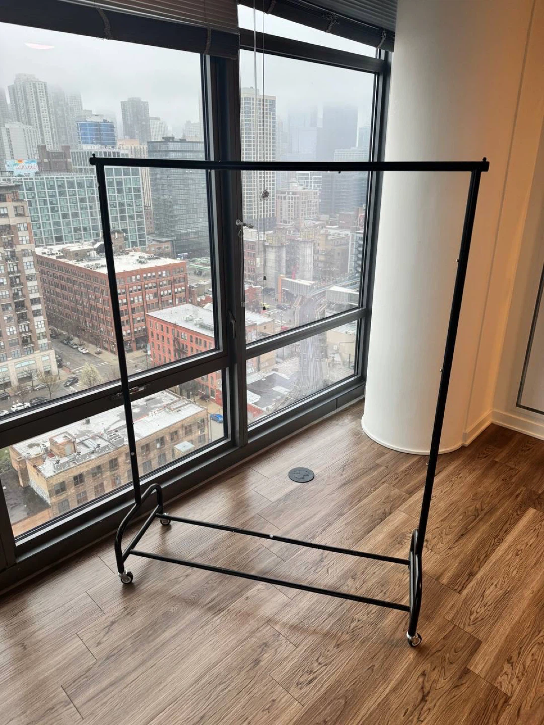 Black Metal Garment Rack with Wheels