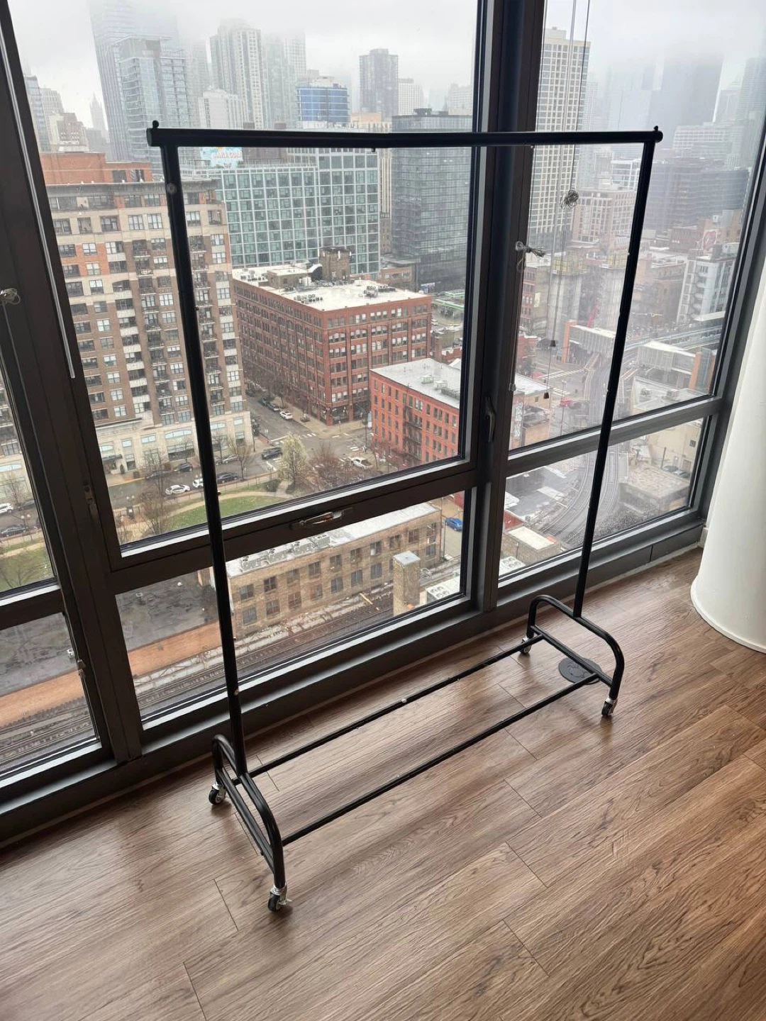 Black Metal Garment Rack with Wheels - photo 4
