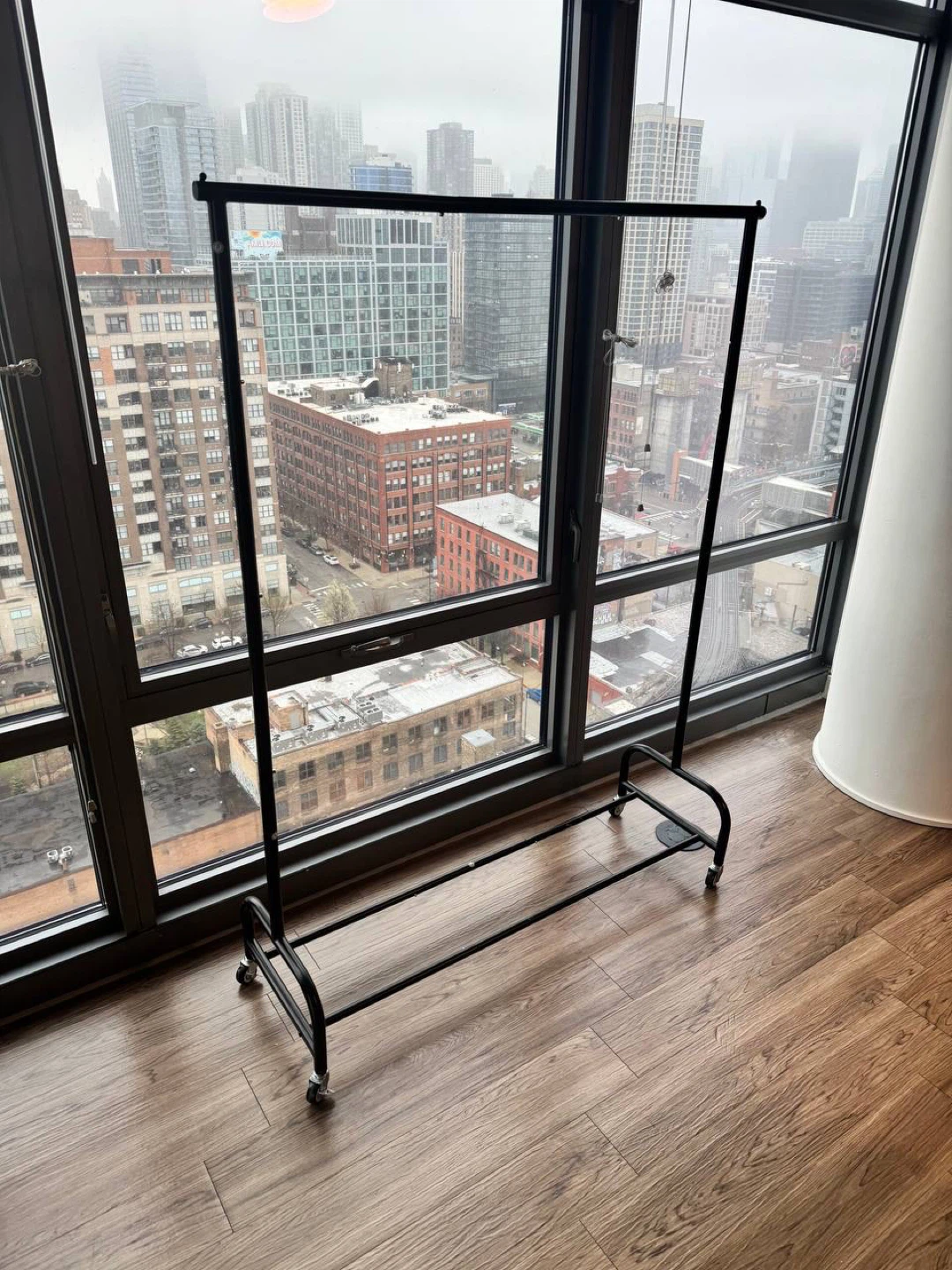 Black Metal Garment Rack with Wheels - photo 2