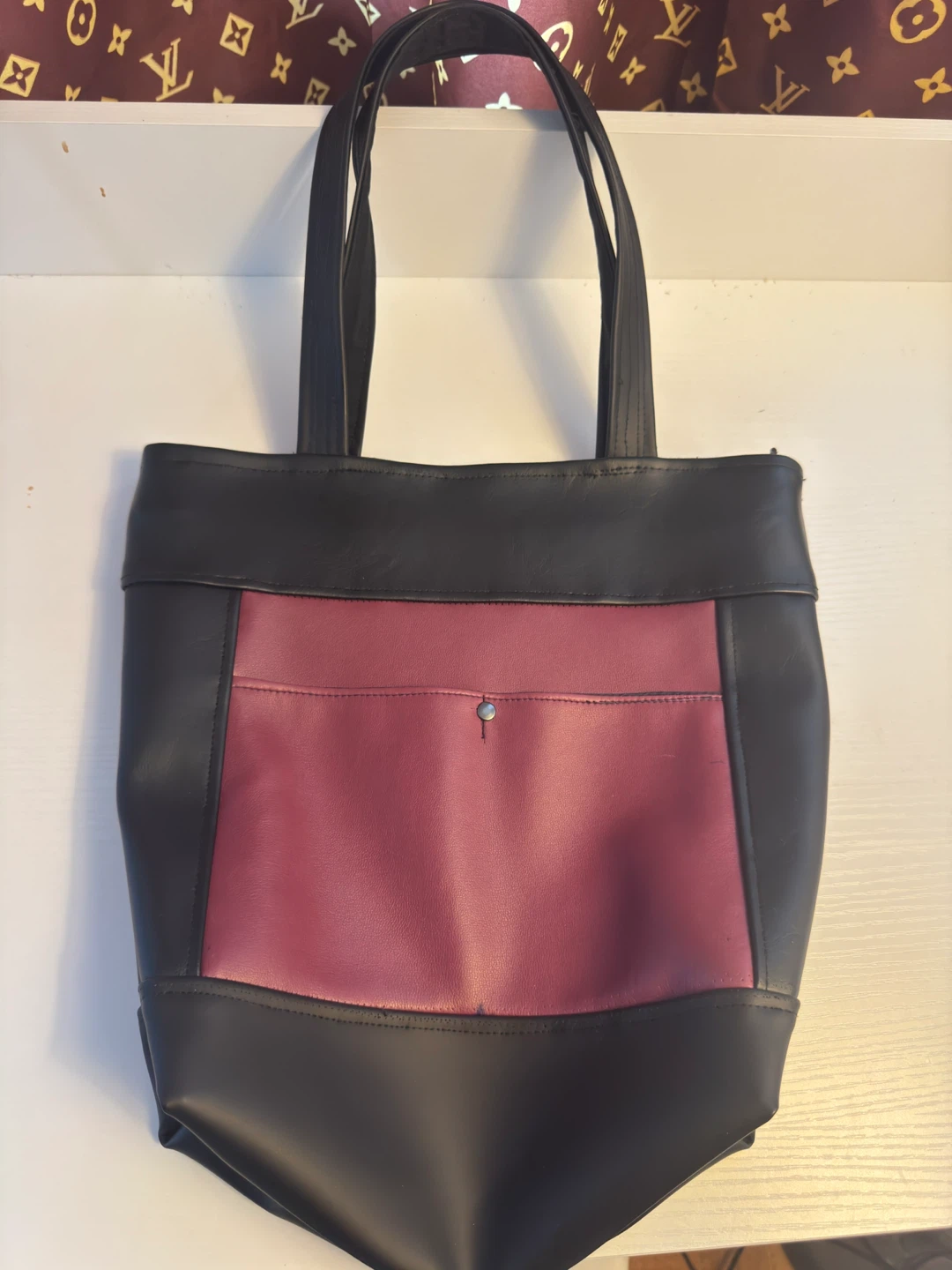 Colour-blocked tote bag