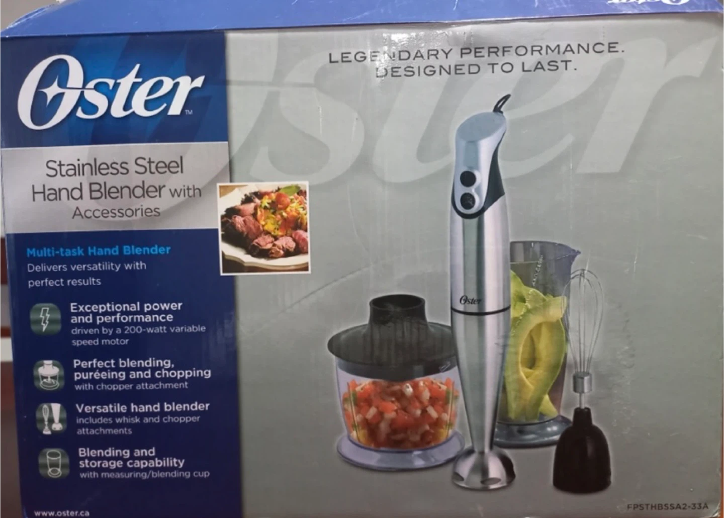 🌱 Oster Stainless Steel Multi-Use Hand Blender with Accessories