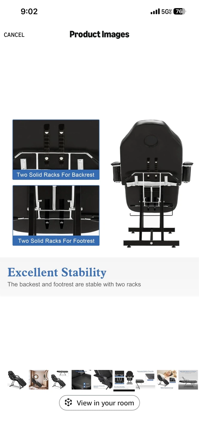 Black Massage Table Facial Bed/ Lash Recliner - photo 4